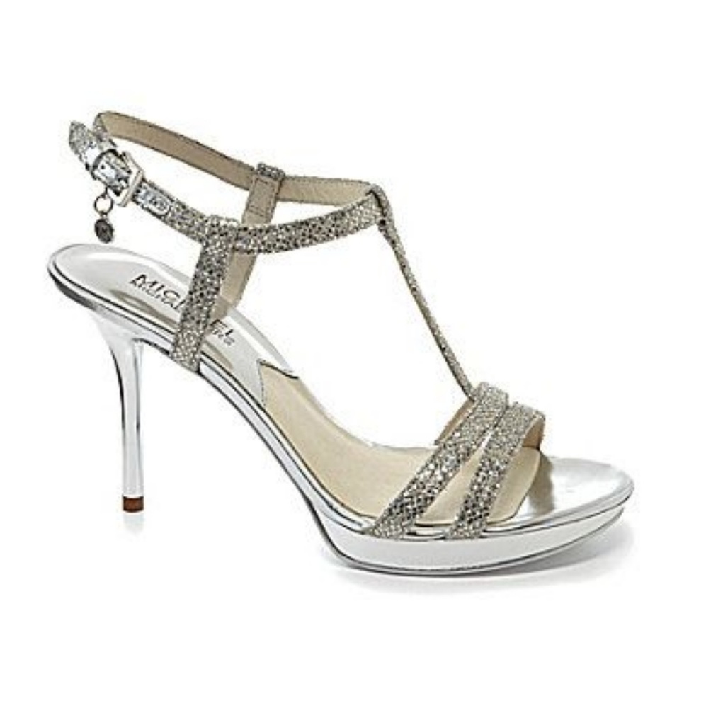 Michael Kors Yvonne Platform Sandals silver size 7